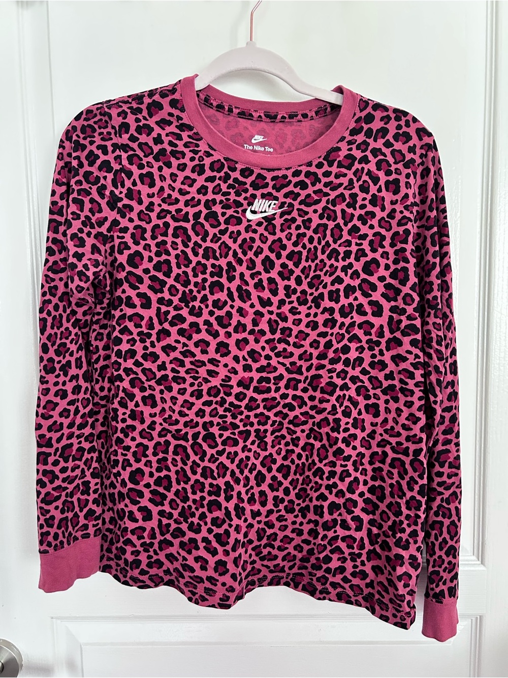 Nike Red and Black Leopard Print Tee